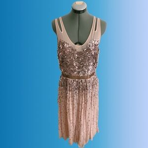 French Connection Petal Pink Sequin Cocktail Dress